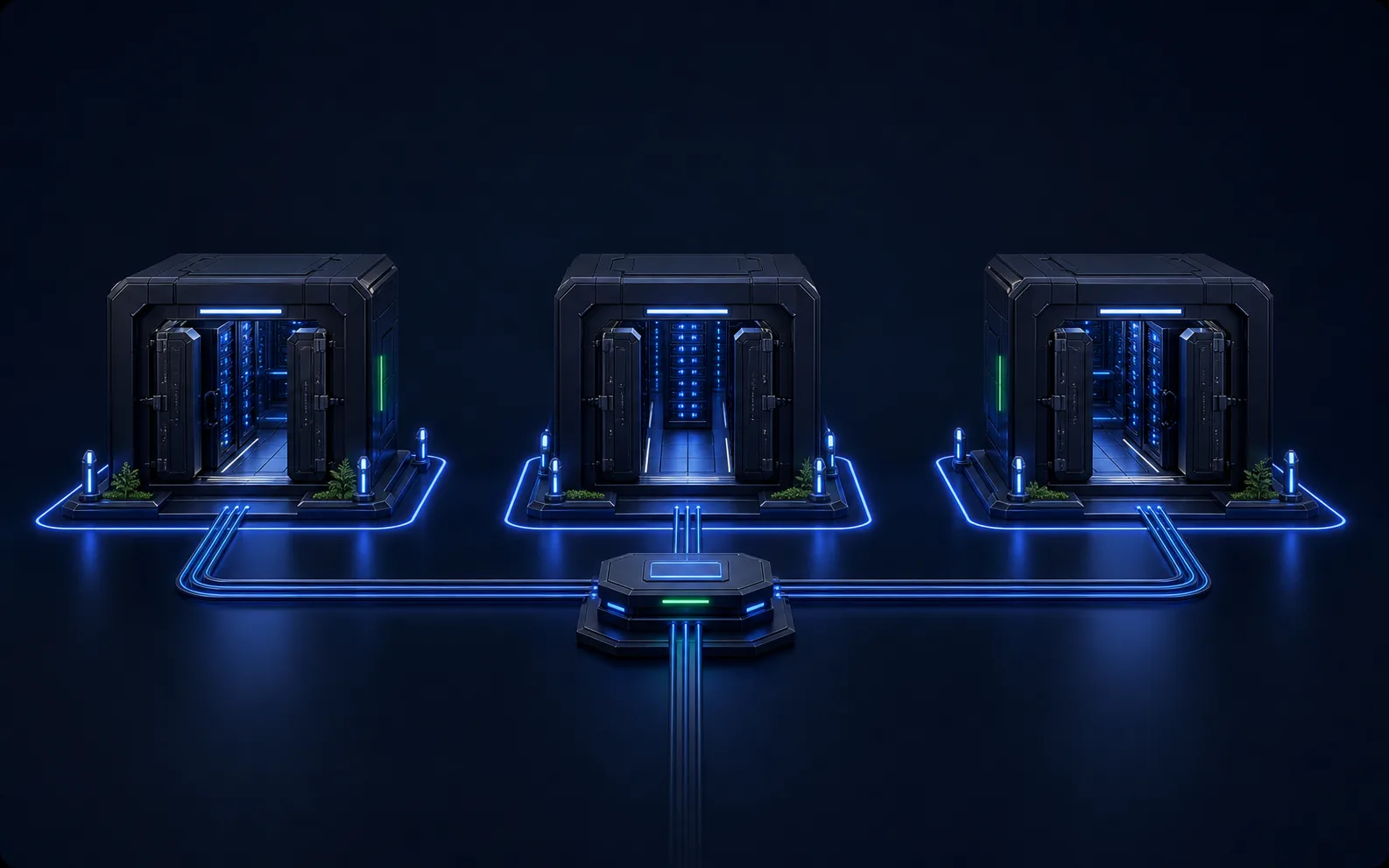 Tre infrastrutture ED Nexus isolate, ognuna con la propria istanza e il proprio database